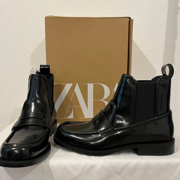 Womens ZARA loafers New with tags sizes 7 1/2 run large LEATHER - Picture 5 of 8